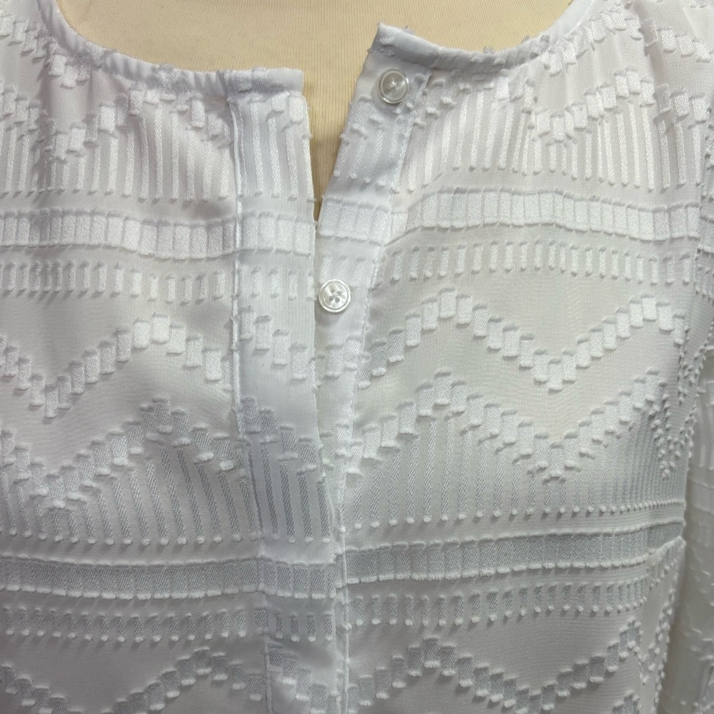 Talbots Textured Sheer Overlay Top - Picture 3 of 9